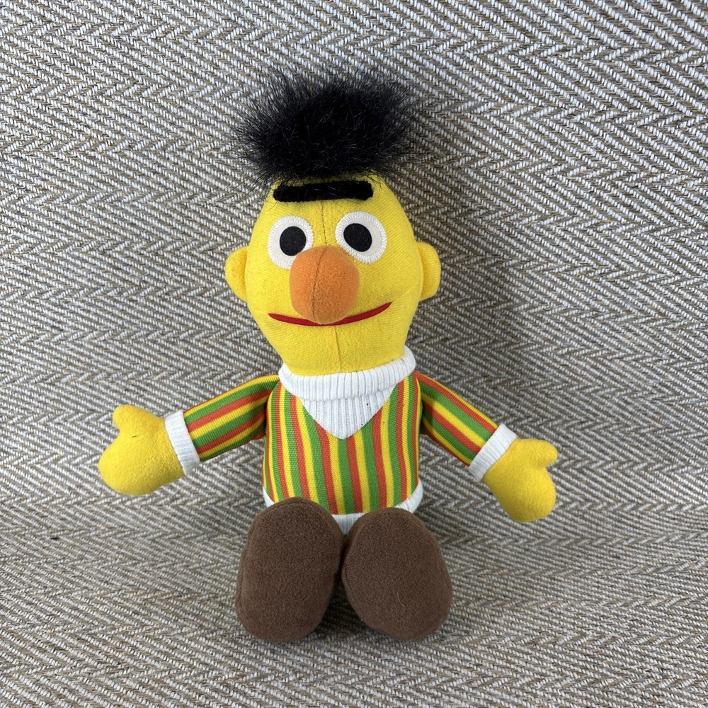 Vintage Sesame Street Bert Soft Toy Plush Tyco 1995 9" Tall